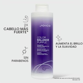 Joico Color Balance Purple Shampoo | Para Cabello Rubio Frío y Canoso | Elimina Tonos Amarillos |Realza la Intensidad del Color y el Brillo |Protecció