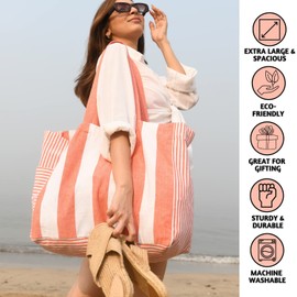 Folkulture Beach Bag | 17x14 | Waterproof, Sandproof Large Tote Bags for Women, Swimming Pool, Travel, Vacation, Beach Essentials, Accessories, Gifts | Bolsos Para Mujeres, Simple Modern Pool Bag