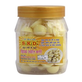 S K D Cow Ghee Diya (100 Pieces),15min Burning Time, Wax Free Cow Ghee Diya Batti, Pack of 1
