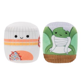 Squishmallows Chewmees 3.5-Inch Brando Shoe + Linus Sock Pet Toys - Chew Mees by Original Pet Toy 2 pieces