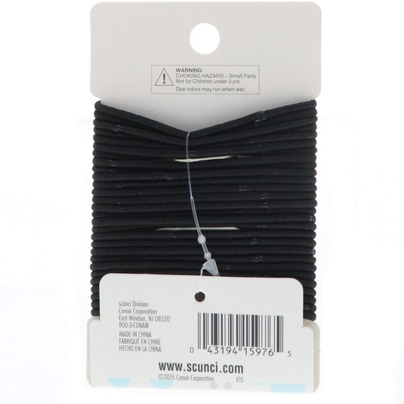 Scunci No Damage Hair Elastics, Medium, Black 28 ea