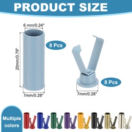 YELARXI Shoelace Tips, 0.79 Inch Fit for Metal Shoe Lace Tips End Caps for Sneaker Repair Replacement Shoelace Cord DIY Repairing Running Sports - (8 Pack, Light Blue)