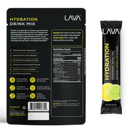 LAVA Morning Recovery | Electrolyte Powder Drink Mix | Lemon Lime Hydration Powder Packets | Low Sugar, Gluten Free, Non-GMO | 16 Sticks