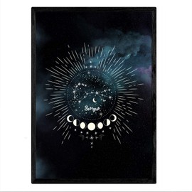 Nacnic Poster with the constellation Scorpius. Poster with zodiac symbol A3 in size and starry sky background