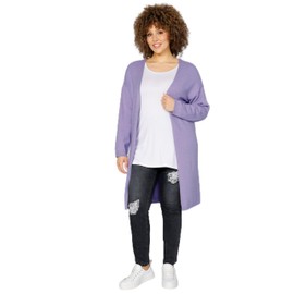 MIAMODA Ladies Plus Size Plus Size Cardigan Open Shape Long Sleeve 202688, lilac