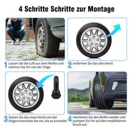 Pack of 100 TR413 Rubber Car Valve: Universal Tyre Valve Snap-in Rubber Valve Tyre Valve for Most Cars Motorcycles 45 mm