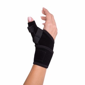 DonJoy Advantage DA161TB01-BLK Wrap Around Stabilizing Thumb Splint, Black, Adjustable, Fits 5.5" to 9.5", Best for Tendonitis, Arthritis, Instability