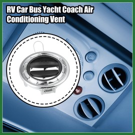 Motoforti 80mm 70mm Round Black and Silver Tone AC Air Condition Vent Outlet Universal for RV Bus Boat Yacht Caravan Long-lasting