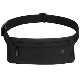 WHIPPY Slim Running Belt Fanny Pack for Women Men Elastic Runners Belt Waist Pouch Chest Bag Phone Holder Waist Pack for Running Hiking, Black