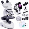 Velamnia LED Binocular Compound Microscope 200X-5000X Magnification Professional Binoculars Composite