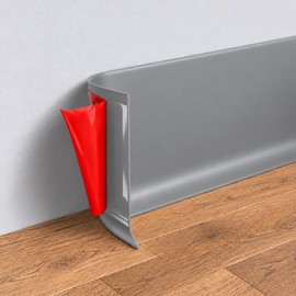 Vinyl Baseboard Molding 4 inch, Peel and Stick Cover Base molding, Grey