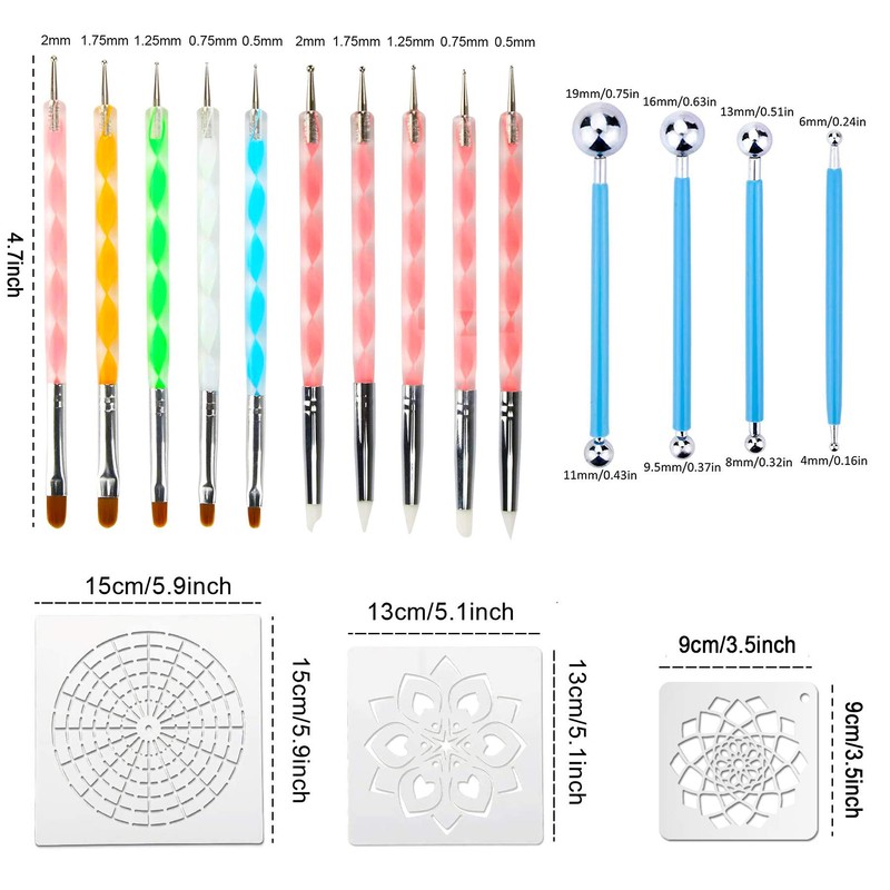 Mandala Dotting Tools,Augshy 58PCS Dot Painting Tools Set Rock Painting