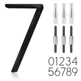 5" Stainless Steel Floating House Number, Metal Modern House Numbers, Mailbox Decor Number with Nail Kit, Coated Black, 911 Visibility Signage (7)