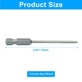 Hordion 8pcs Phillips Screwdriver Bits 1/4 Inch Hex Shank, S2 Steel Cross Head Magnetic Screwdriver Bits, 3-Inch Length