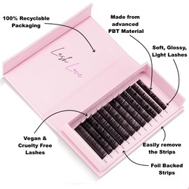 Easy Fan Lashes D Curl 0.07 x 13mm Lash Tray easy fanning crazy fans russian volume blossom individual eyelash extensions silk Eyeluvlashes (D Curl 0.07mm thickness, 13mm Length)