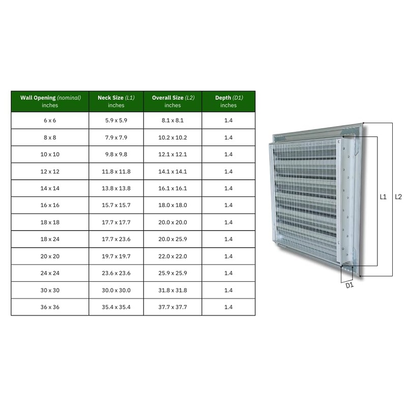 Byson 20" x 20" Aluminum Gable Vent - MaxShield Series