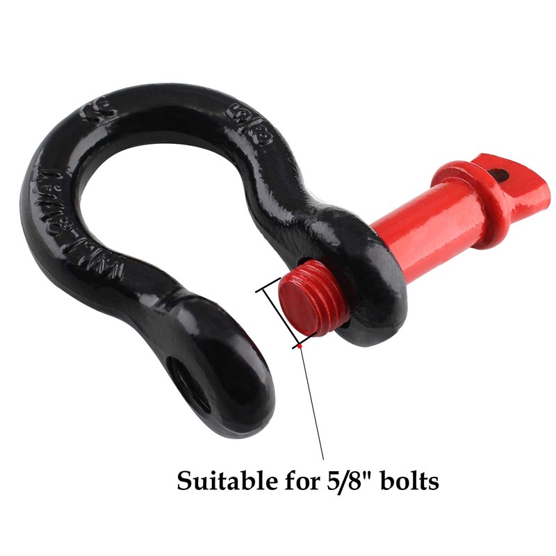 Qjaiune 4 Pack 5/8 Inch D Ring Shackles, 19.5 Ton