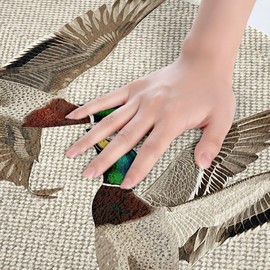 Erosebridal Mallard Duck Home Decor Wild Animal Water Absorption Bath Rug, Grey Honeycomb Room Decor Lake Wildlife Entryway Door Mat, Modern Geometric Hexagon Bath Mat Hunting Theme Bath Rugs