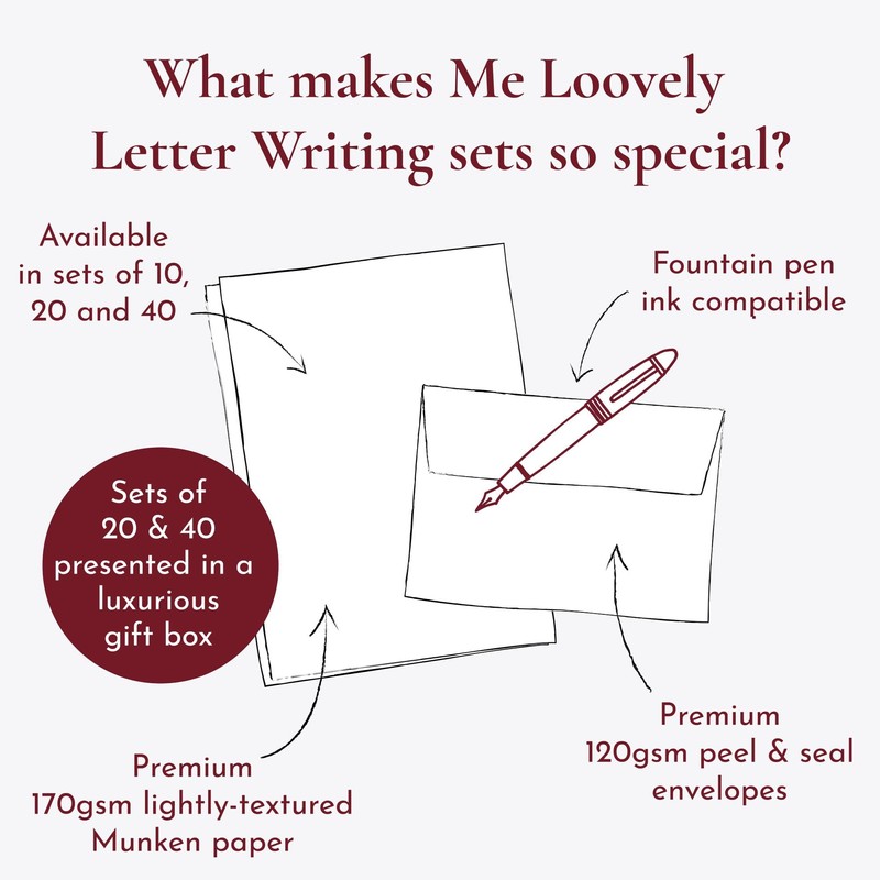 Me Loovely Border Collie Letter Writing Paper and Envelopes Set