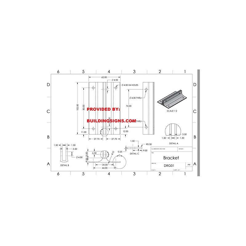 ALUMINIUM BRACKET FOR Two-Sided/Double sided Projecting, Corridor and Hallway Sign