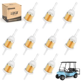 10L0L Fuel Filter with 1/4" and 5/16" Fuel Line for Gas Golf Cart EZGO/Club Car DS Precedent/Yamaha,Replace OEM OEM 72084G01, JN6-F4560-00, JN3-F4560-00(10 Pack)