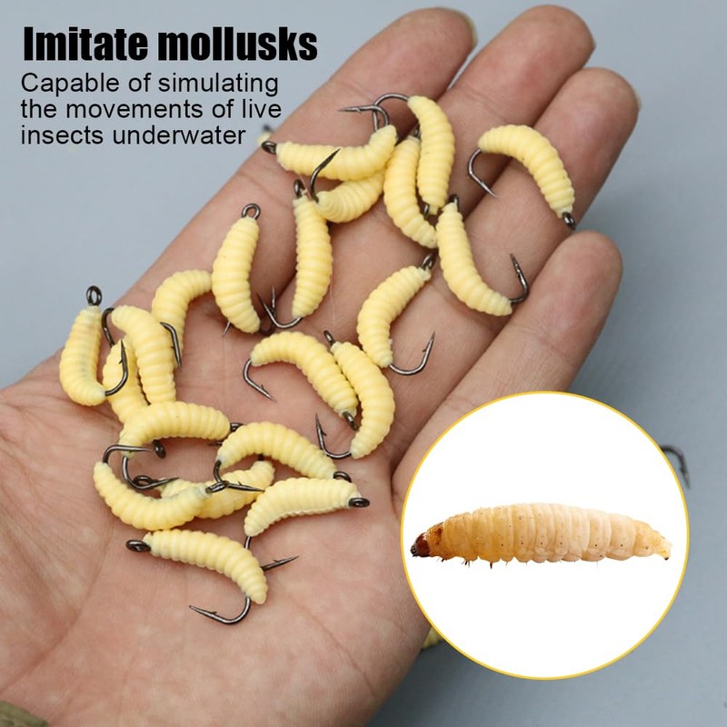 FUNANASUN 30 pcs Würmer zum Angeln, Künstliche Köder Würmer Fisch