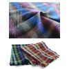 Hiorie Check Stole Double-Sided Brushed 100% Cotton, Large Scarf, Made