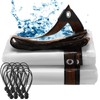 Windyun 2 Pack Heavy Duty Clear Tarps with Reinforced Edge