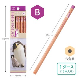Tombow Pencil KB-KHNEP2-B (KB-KHNEP2-B) Sharpening Pencil B (Penguin Pattern) Hello Nature Penguin 1 Dozen