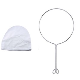 Fine Mesh Strainer Bags, Reusable Mesh Filter Bags with Stainless Steel Handle Frame for Filter NutMilk, Coffee, Milk, Butter, Juices and Fresh Cheese (White, Pack of One)