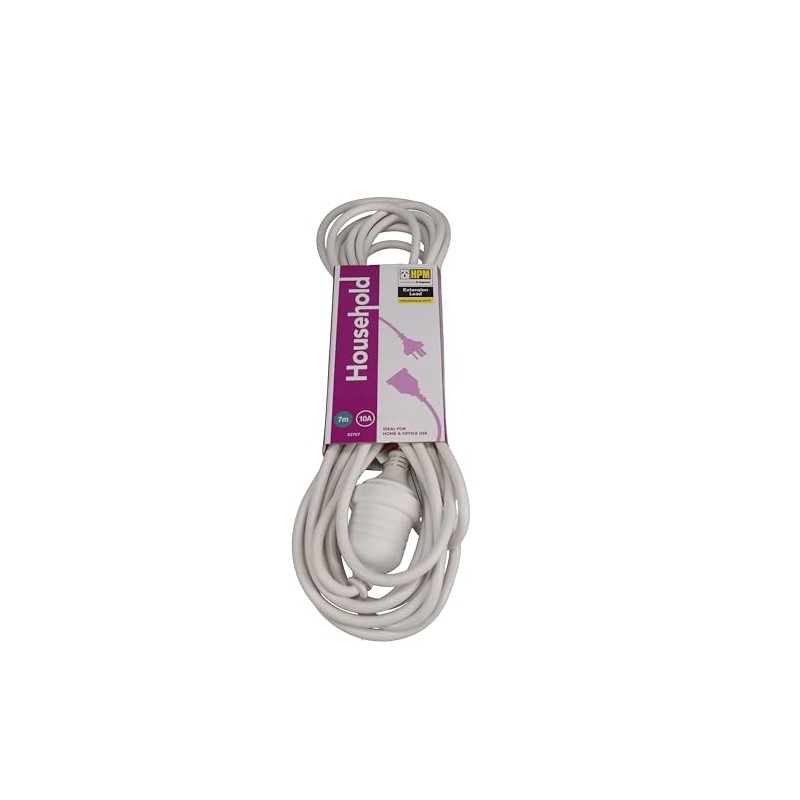HPM Household Duty Extension Lead White 7m