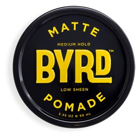 BYRD Hair Matte Pomade - Medium Hold, No Sheen, For All Hair Types, Mineral Oil & Paraben Free, Phthalate & Sulfate Free, Cruelty-Free, Water Based, 3.35oz