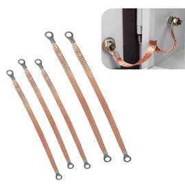 Flygun 5 PCS Car Engine Ground Strap Replacement with Holes, Durable Metal Vehicle Grounding Cable Straps for Terminals, Universal Automotive Ground Strap Accessories for Truck SUV Car (Brown)