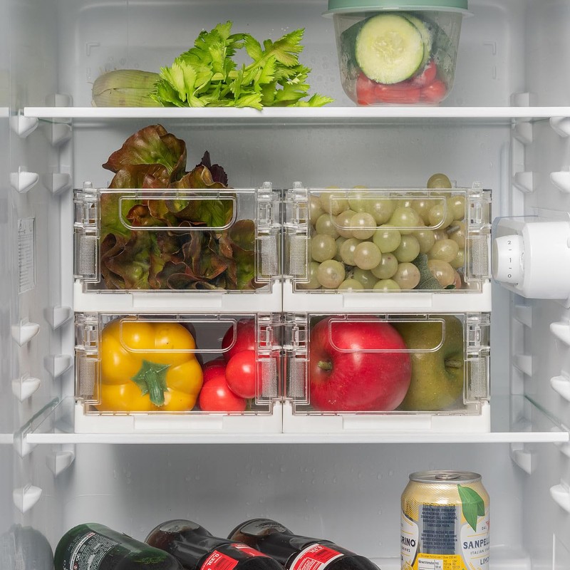 Rosenstein & Söhne Stacking Box: Set of 4 Foldable Fridge