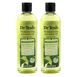 Dr. Teal's Moisturizing Aceite de baño y cuerpo, eucalipto y menta hierba, 8.8 onzas/260 ml