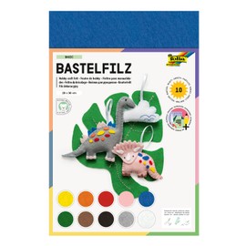 Folia 520409 Craft Felt 20 x 30 cm, 150 g, 10 Sheets Assorted Colours, Craft Felt