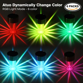 Uniland Pool Lights for Above Ground Pools,Solar Charging and Auto Lights at Night, RGB Color Light for Frame Swimming Pools, IP65 Waterproof, Pool Accessories, Backyard & Garden Decors-6Pcs