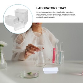 VILLCASE 100pcs Disposable Plastic Trays, Instrument Tray Medical Instrument Rectangular Tray Experiment Trays Organizer Holder Weighing Dishes for Lab