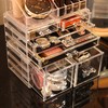 Cq acrylic 3 Pack Clear Make Up Organizers for Vanity,Stackable