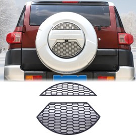 Aunginsy Car Spare Tire Cover Grill Mesh Trim Compatible with Toyota FJ Cruiser 2007-2021 Aluminum Rear Spare Tire Tyre Panel Protective Mesh Cover Decorative Spare Tire Patch Exterior Accessories