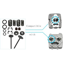Tupo Kit de válvulas de motor de salida y junta de válvulas de admisión compatible con Honda TRX250 Recon 250 Sportrax 250 Juego de válvulas de resorte de culata ATV 2002-2024