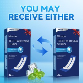Milumber Teeth Whitening Strips for Sensitive, 42 Strips Whitener Safe Whitestrip, Deep Stains Removal Tooth Whitening, Enamel Safe Non-Slip Dry Strip Technology for Whiter Teeth, Mint
