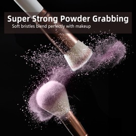 OMANIAC Makeup Brush Set 20Pcs with Storage Case.Used for Powder,Foundation,Highlight,Eye Shadow,Concealer,etc.Suitable for Makeup Beginners,Best Gift for Women/Girls（Bright Silver）