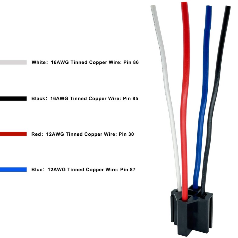 irhapsody 4-pin 40/30AMP 12V Relay Kit, Spst 12-volt 2-pack Automotive