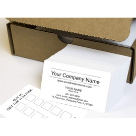 Custom Loyalty Cards 500 pcs- Customize (front&back), Two Line Design, white - Classic matte paper 14pt (114 lbs. 308gsm-Thick Paper) Offset Printing, Made in The USA