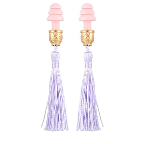 Utopiat tapones para los oídos de la borla de acebo de regalo de estilo audrey en púrpura lavanda inspirados en BAT