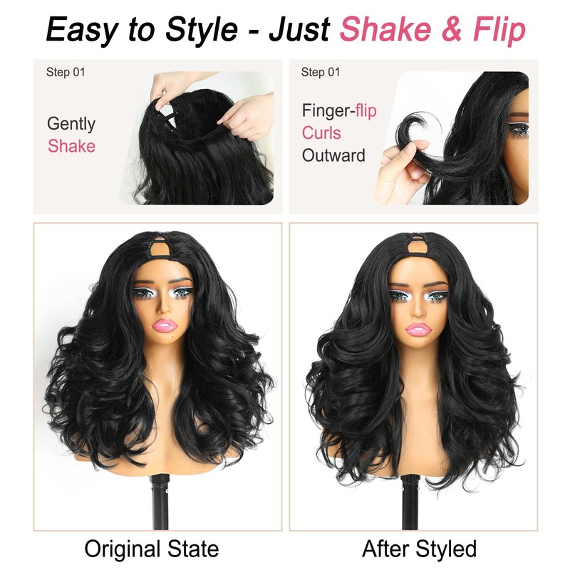 Yaki Detroit Layered V Part Wig Synthetic Half Wig For