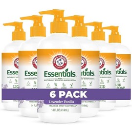 Arm & Hammer Skin Cleansing Liquid Hand Soap 6-Pack - Kitchen and Bathroom Cleanser with Lavender Vanilla Scent Natural Cleansing 14 fl oz (414 ml) 401923, 14 Fl Oz (Pack of 6) / Arm & Hammer 피부 세정용 액체 손 비누 6팩 - 라벤더 바닐라 향이 나는 주방 및 욕실용 클렌저 자연유래 클렌징 414ml(14액량 온스) 401923, 14 Fl Oz (Pack of 6)
