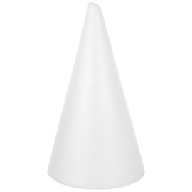 Homoyoyo Craft Foam Cone Polystyrene Cone Shapes White Christmas Tree Crafts Table Centerpiece Props Foam Cones for Crafts, Holiday Gnomes, Christmas Decorations DIY Art Projects 13.38In 1PCS