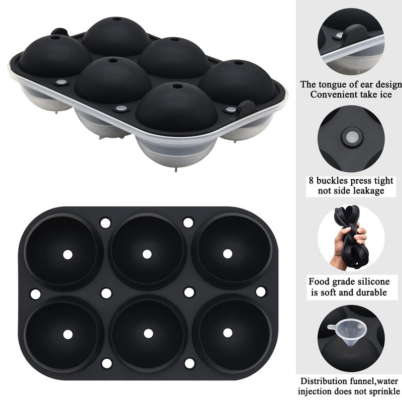 Ice Ball Machine Ice Cube Tray Ball Mould with Funnel